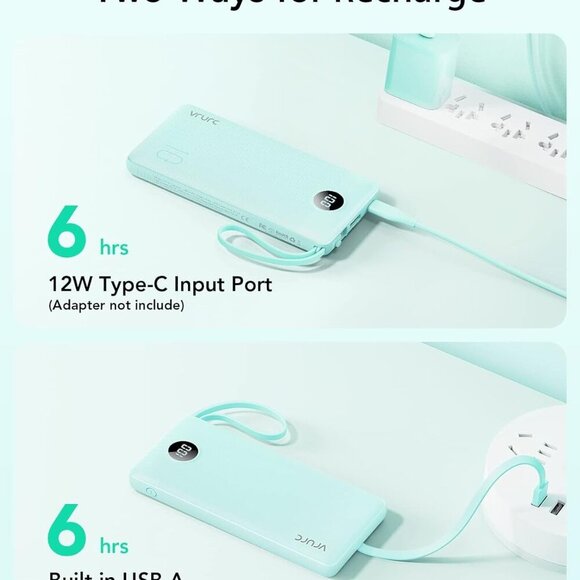 Portable Charger Power Bank, 10000mAh Travel Essentials Battery Pack, 5 Outputs - Picture 6 of 8